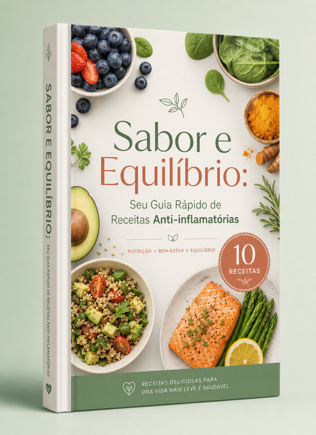 Capa do e-book Sabor e Equilíbrio: Seu Guia Rápido de Receitas Anti-inflamatórias